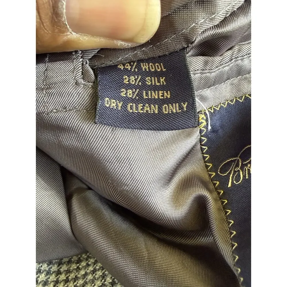 Vintage Brooks Brothers Wool/Silk/Linen 2 Button Herringbone Blaze 48 L
